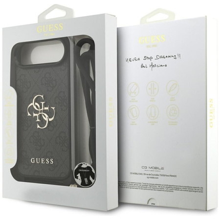 Etui Guess 4G Big Logo Cord Stap         Crossbody do iPhone Air czarny