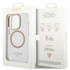 GUESS POKROWIEC HARD CASE DO IPHONE 15 14 13 Z RAMKĄ METALOWĄ DO MAGSAFE