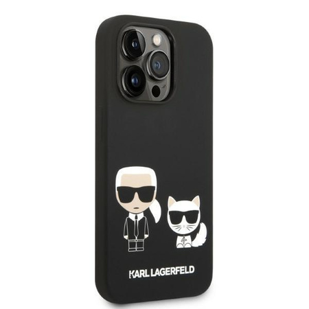 Karl Lagerfeld KLHMP14XSSKCK iPhone 14 Pro Max 6,7" hardcase czarny/black Liquid Silicone Karl & Choupette Magsafe