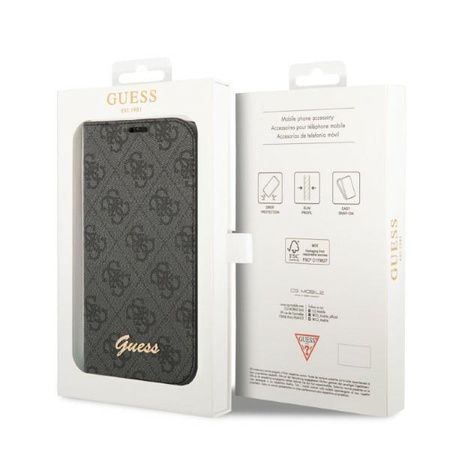 GUESS ETUI DO IPHONE 14 PRO 6,1 BOOK 4G Z LOGO VINTAGE GOLD