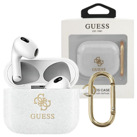 GUESS GUA3UCG4GT ETUI DO AIRPODS 3 Z KOLEKCJI GLITTER CASE TRANSPARENTNE