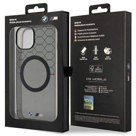 Etui BMW BMHMP14MHGPK na iPhone 14 Plus 6.7" - szare Pattern MagSafe
