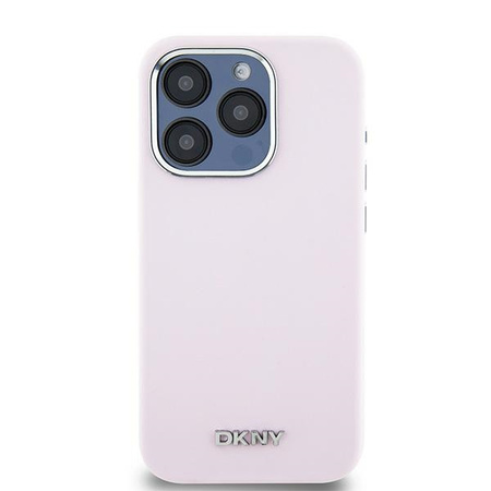 DKNY ETUI LIQUID SILICONE DO IPHONE 14 PRO 6.1 Z LOGO METALOWYM DO MAGSAFE