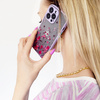 Design Case etui do iPhone 13 Pro pokrowiec w kwiaty niebieski