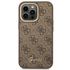 Guess GUHCP14XHG4SHW iPhone 14 Pro Max 6,7" brązowy/brown hard case 4G Vintage Gold Logo