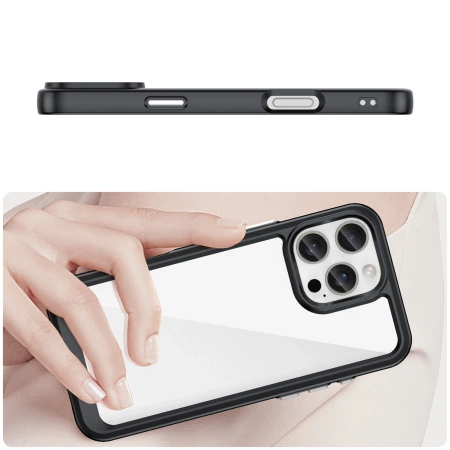 HURTEL ETUI OUTER SPACE CASE DO IPHONE 16 PRO MAX Z ŻELOWĄ RAMKĄ KOMFORTOWE