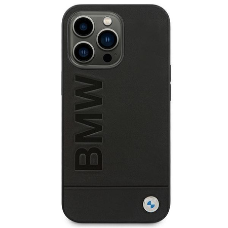 Etui BMW BMHCP14XSLLBK na iPhone 14 Pro Max - czarne Leather Stamp