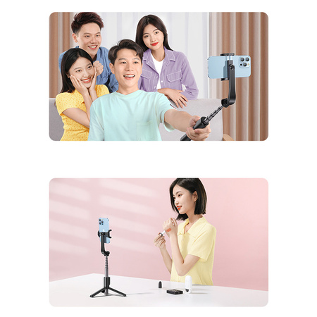 Ugreen selfie stick rozsuwany statyw teleskopowy z pilotem Bluetooth czarny (LP508)