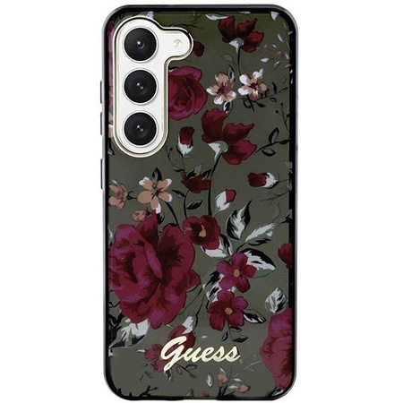 Etui Guess GUHCS23MHCFWSA S23+ S916 zielony/khaki hardcase Flower Collection