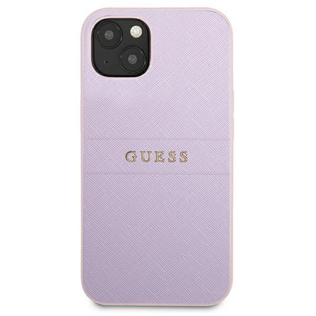 Guess GUHCP13SPSASBPU iPhone 13 mini 5,4" fioletowy/purple Saffiano Hot Stamp & Metal Logo