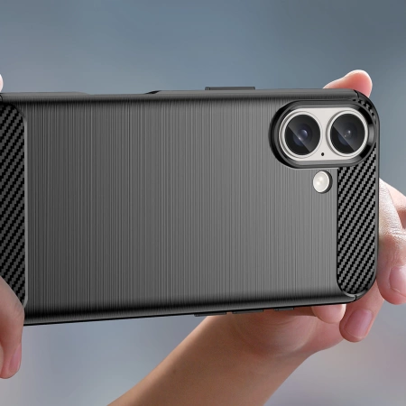HURTEL ETUI SILIKONOWE CASE POKROWIEC DO IPHONE 16 PLUS CARBON CZARNE