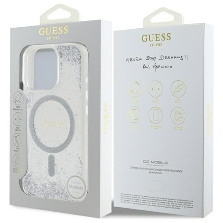 GUESS ETUI HARDCASE DO IPHONE 16 PRO 6.3 Z DO MAGSAFE GRADIENT GLITTER