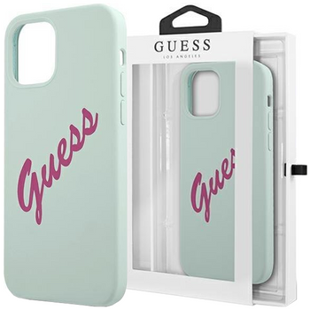 Guess GUHCP12MLSVSBF iPhone 12/12 Pro 6,1" niebieski fuksja/blue fuschia hardcase Silicone Vintage