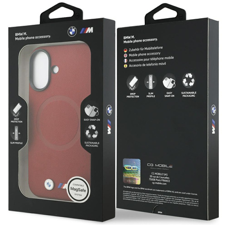 Etui BMW M FW Metal Logo MagSafe do      iPhone 17 czerwony