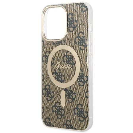 Etui Guess GUHMP14XH4STW na iPhone 14 Pro Max 6.7" - brązowe 4G MagSafe