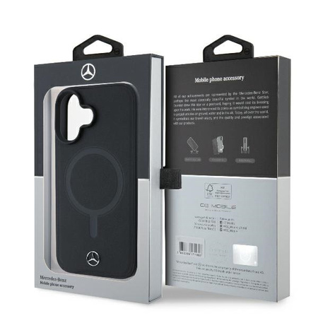 MERCEDES CASE HARDCASE DO IPHONE 16 6.1 DO MAGSAFE SKÓRZANE PLAIN SMOOTH