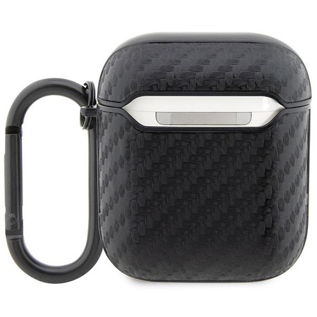 Etui BMW BMA2WMPUCA2 na AirPods 1/2 - czarne Carbon Double Metal Logo