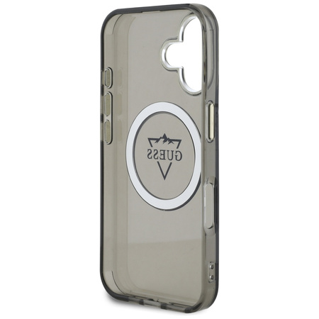 GUESS POKROWIEC TPU DO IPHONE 16 ETUI MAGNETYCZNE Z LOGO METAL MOUNTAIN