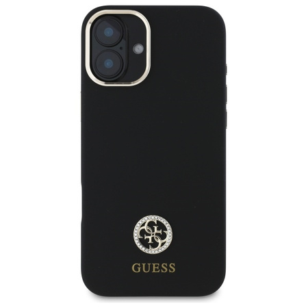 GUESS POKROWIEC HARDCASE DO IPHONE 16 6.1 Z LOGO I STRASS SILIKONOWY