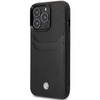 Etui BMW BMHCP14L22RSEPK na iPhone 14 Pro - czarne Leather Card Slot