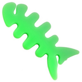 Zawijacz kabla słuchawkowego w kształcie ryby - zielony