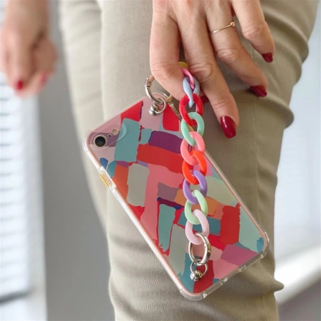 HURTEL ETUI COLOR CHAIN CASE DO IPHONE 13 PRO ŻELOWE Z ŁAŃCUSZKIEM