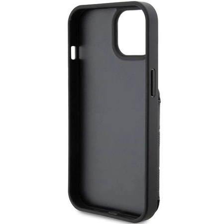 Etui Karl Lagerfeld Saffiano Cardslots and Stand Monogram Choupette do iPhone 15 - czarne