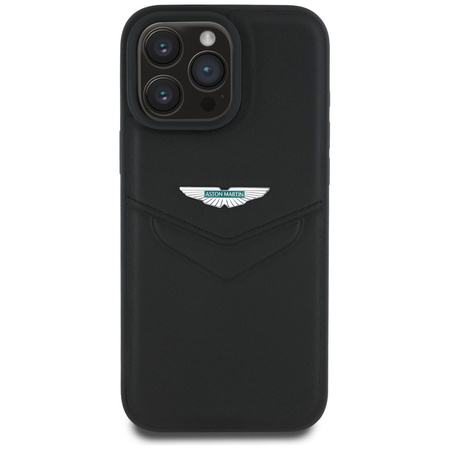 Etui Aston Martin HC Leather Victory     Design do iPhone 16 Pro Max czarny