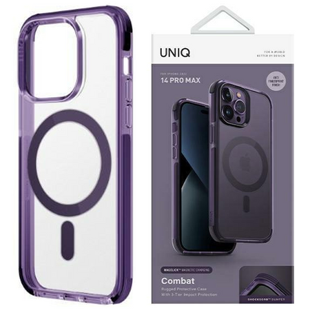 UNIQ etui Combat iPhone 14 Pro Max 6,7" Magclick Charging purpurowy/fig purple