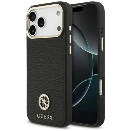 GUESS ETUI GRAINED STRASS LOGO MAGSAFE DO IPHONE 17 PRO MAX Z SYSTEMEM