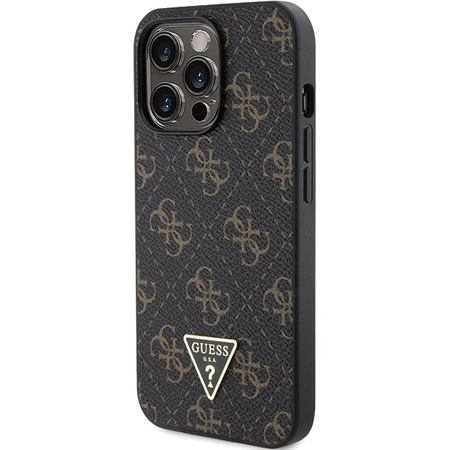 Etui Guess 4G Triangle Metal Logo na iPhone 14 Pro - czarne