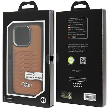 Audi Genuine Leather MagSafe iPhone 14 Pro Max 6.7 czarno-czerwony/black-red hardcase AU-TPUPCMIP14PM-R8/D3-RD