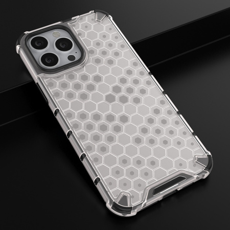 Honeycomb etui pancerny pokrowiec z żelową ramką iPhone 13 Pro Max przezroczysty