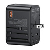 USAMS Adapter siec 1xUSB+2xUSB-C T62 65W4w1 US/AU/EU/UK czarny/black CC199TC01 (US-CC199) Univesal Travel Charger