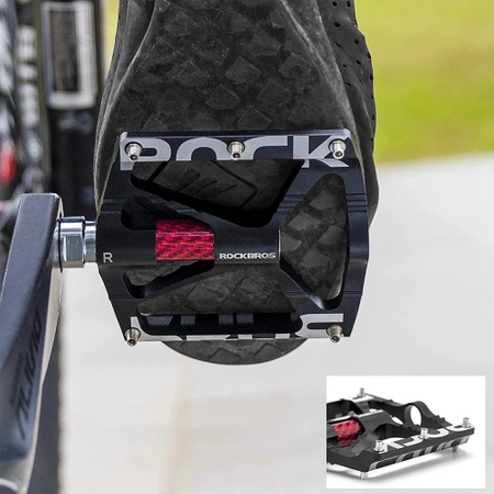 Zestaw pedałów rowerowych Rockbros 37213071001 ze stopu aluminium - czarne