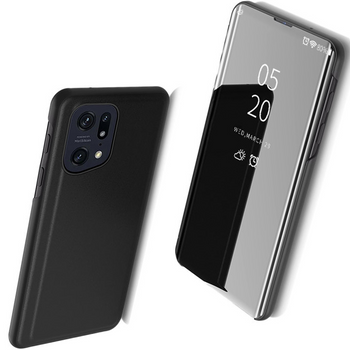 Clear View Case futerał etui z klapką Oppo Find X5 Pro czarny