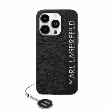 KARL LAGERFELD ETUI HARDCASE DO IPHONE 15 14 13 6.1 SAFFIANO Z RHINESTONES