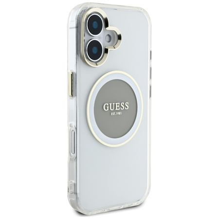 GUESS ETUI CASE DO IPHONE 16 DO MAGSAFE Z LOGO CLASSIC METAL COLORED CIRCLE