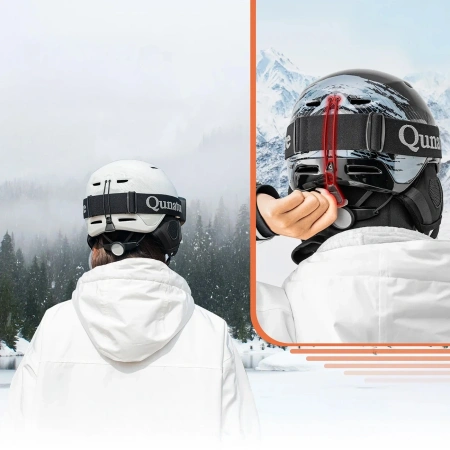Kask narciarski Qunature 10130003002 z nausznikami snowboard rozmiar M - biały
