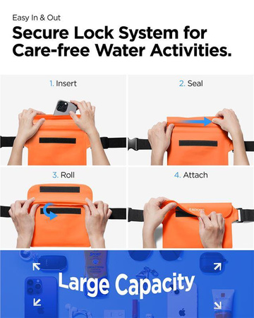 SPIGEN A620 UNIVERSAL WATERPROOF WAIST BAG 2-PACK SUNSET ORANGE