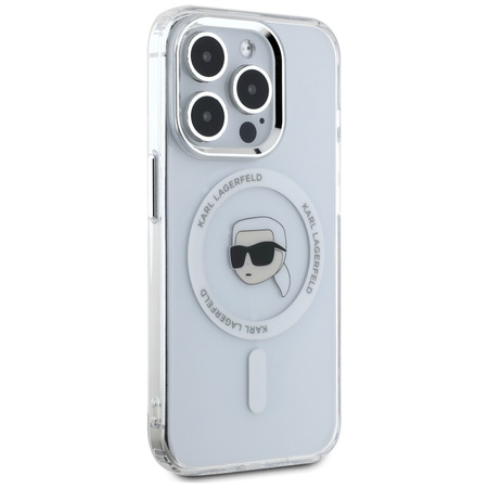 KARL LAGERFELD ETUI IML METAL KARL HEAD DO MAGSAFE DO IPHONE 15 PRO