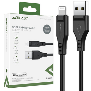 Acefast kabel MFI USB - Lightning 1,2m, 2,4A czarny (C3-02 black)