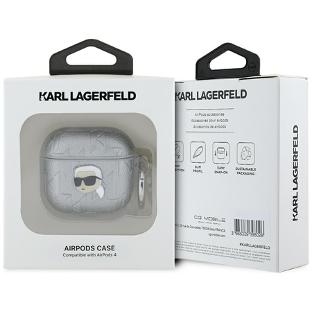 KARL LAGERFELD ETUI DO AIRPODS 4 MONOGRAM KARL HEAD ELEGANCKIE ETUI OCHRONA