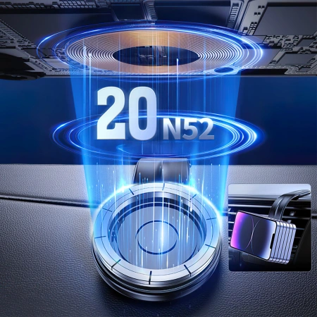 WOZINSKY UCHWYT SAMOCHODOWY WCZ2Y2S MAGNETYCZNY Z ŁADOWARKĄ INDUKCYJNĄ 15W