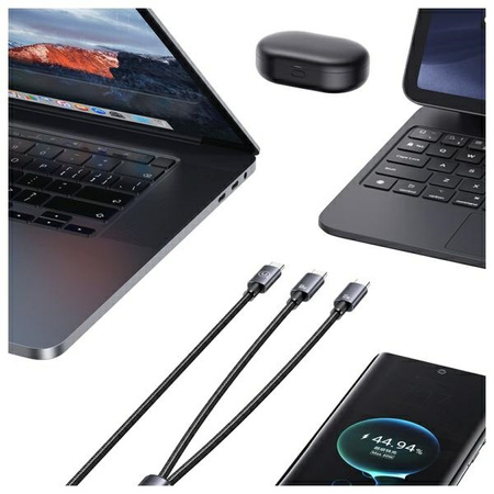 USAMS KABEL 2W1 2XUSB-C 72W 1,2M DO TELEFONÓW LAPTOPÓW SZYBKIE ŁADOWANIE