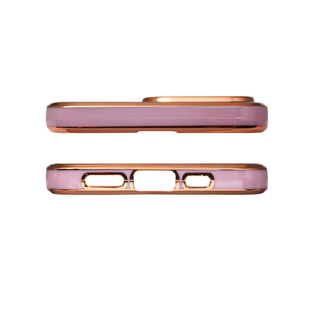 Lighting Color Case etui do iPhone 13 Pro żelowy pokrowiec ze złotą ramką fioletowy
