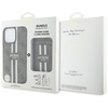 Etui Guess 4G Stripes z portfelem Magsafe do iPhone 16 Pro Max brązowy