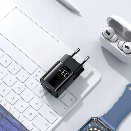 Ładowarka USB/USB-C, szybka, nano, GaN 33W PD, fioletowa, McDodo