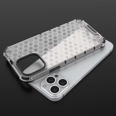 Honeycomb etui pancerny pokrowiec z żelową ramką iPhone 13 Pro Max czarny