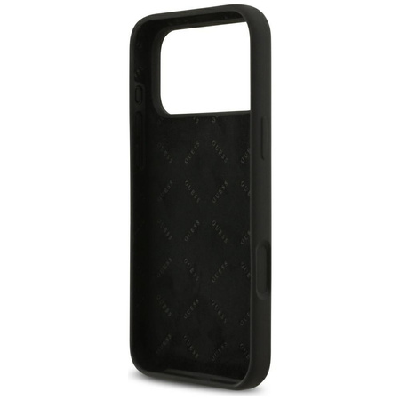 Etui Guess Silicone Big 4G Script do     iPhone 17 Pro Max czarny